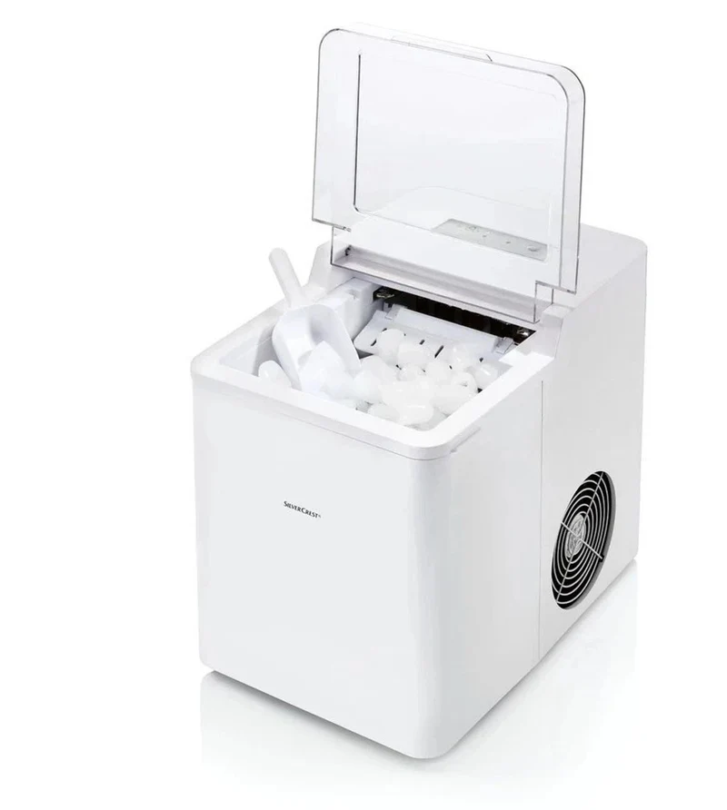 Eiswürfelmaschine 1,3L 105W Eiswürfelbereiter Weiß 2 Eiswürfelgrößen