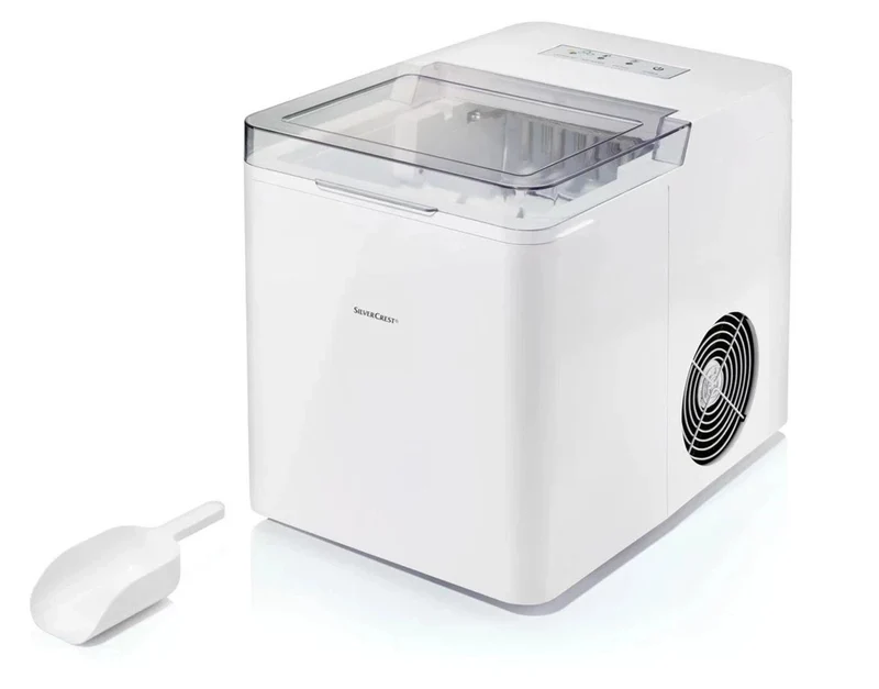 Eiswürfelmaschine 1,3L 105W Eiswürfelbereiter Weiß 2 Eiswürfelgrößen