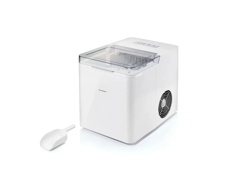 Eiswürfelmaschine 1,3L 105W Eiswürfelbereiter Weiß 2 Eiswürfelgrößen