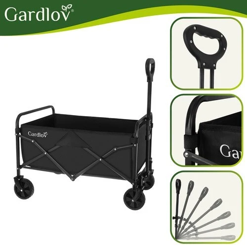 Bollerwagen Faltbar 90L 100kg Gartenwagen Transportwagen Handwagen Camping
