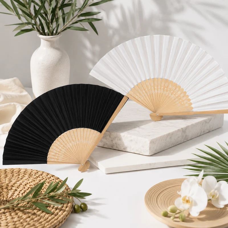 Bambus Handfächer Papierfächer Sommerfächer Fächer Hochzeit Party Deko