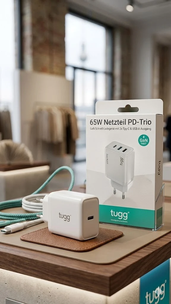 TUGG 65W USB C LadC Ladegerät Schnellladegerät PD Netzteil 2x USB-C USB-A Fast Charge