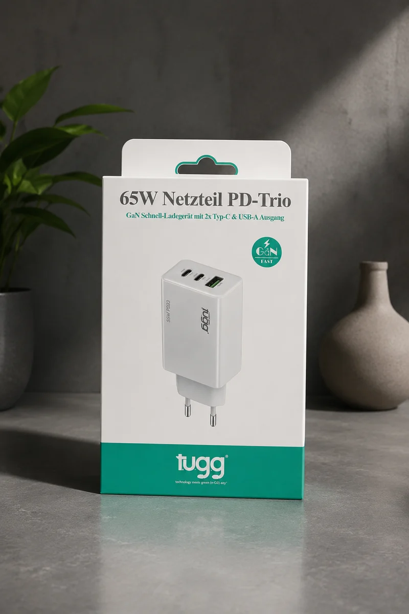 TUGG 65W USB C LadC Ladegerät Schnellladegerät PD Netzteil 2x USB-C USB-A Fast Charge