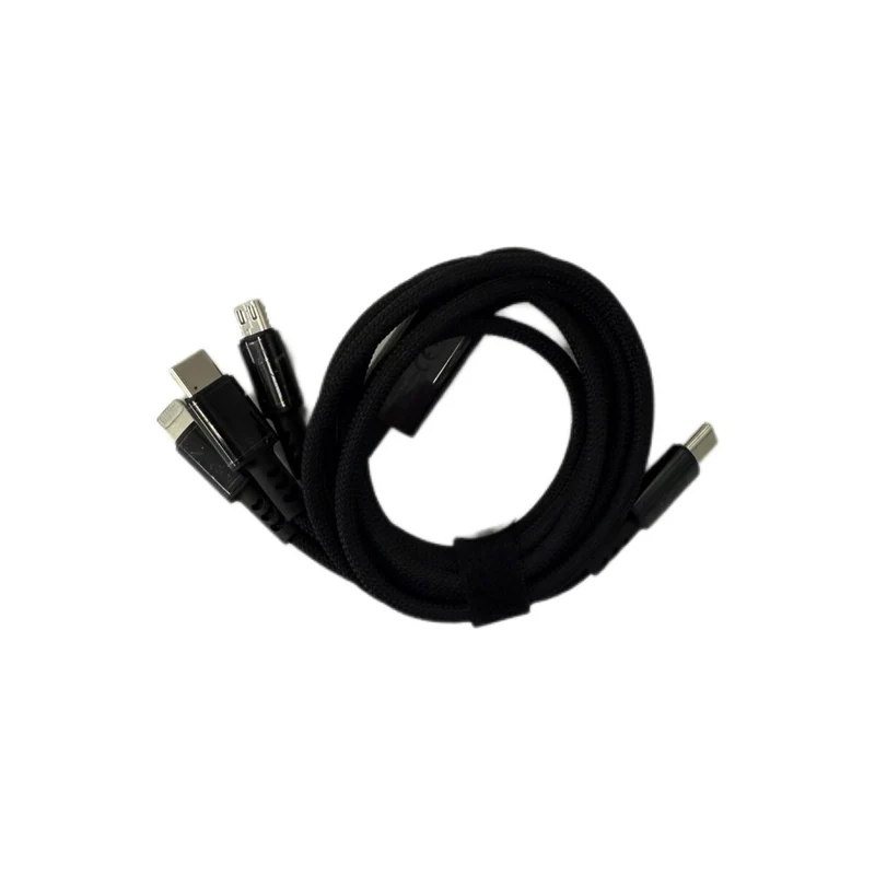 TUGG 3in1 USB-C Ladekabel 45W 1,2m 8-Pin Micro USB Multi Ladekabel Schwarz