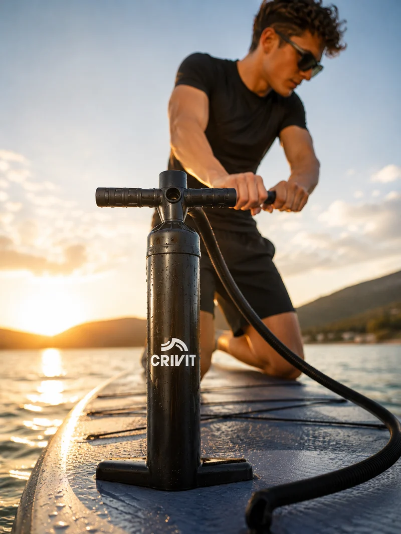 SUP Pumpe Doppelhub 26 PSI Hochdruckpumpe Aufblaspumpe mit Manometer