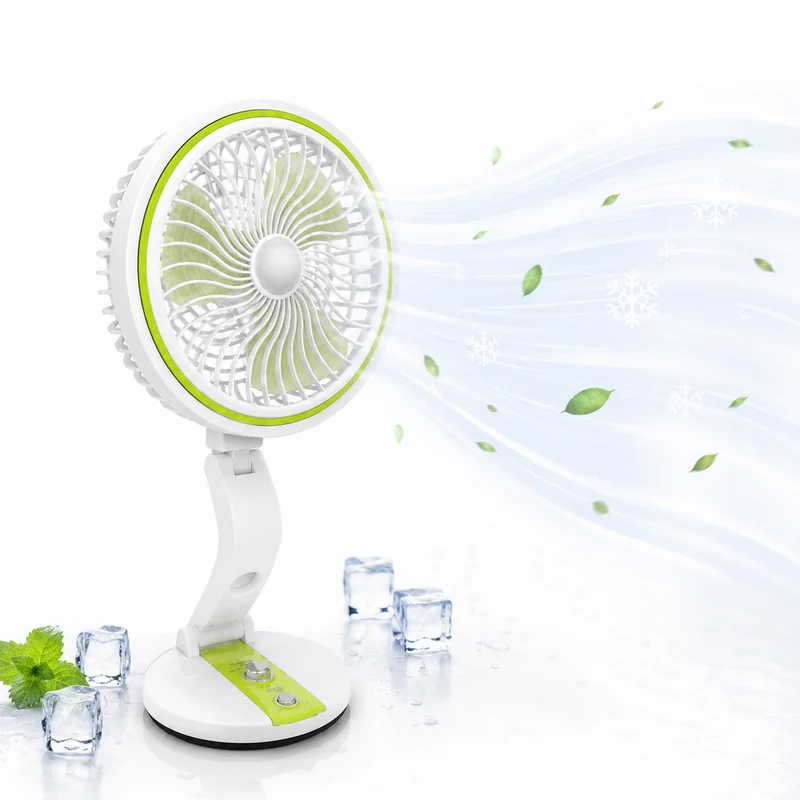 USB Ventilator Akku Tischventilator LED Lampe Faltbar Kabellos Camping Reise
