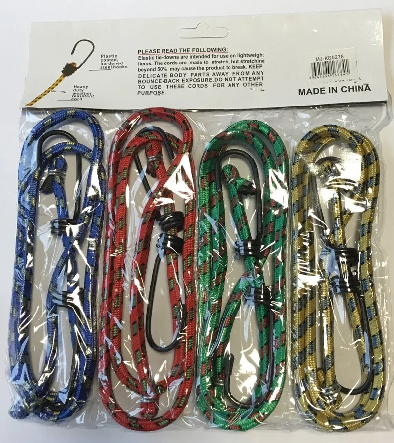 4er Set Spanngummi 90cm mit Haken Gepäckspanner Fahrrad Camping Transport