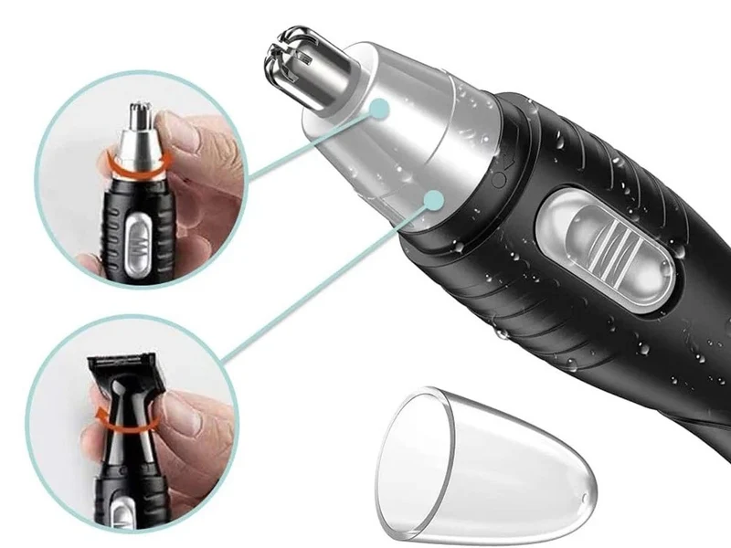 Nasenhaartrimmer & Ohrhaartrimmer mit Barttrimmer Aufsatz – Präziser Trimmer für Gesichtspflege