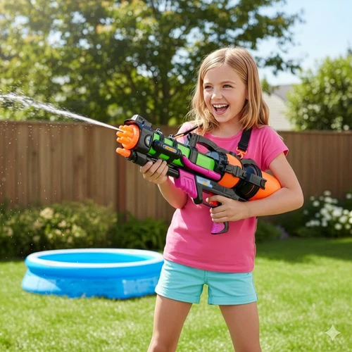 XXL Wasserpistole 60 cm mit 1,25L Tank – Wassergewehr für Kinder Sommer Wasserspaß