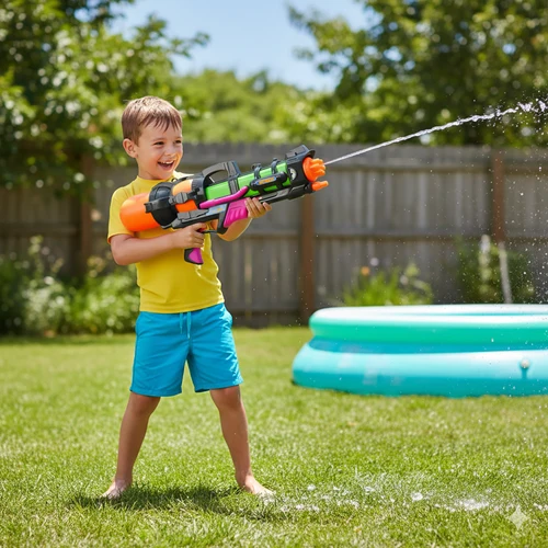 XXL Wasserpistole 60 cm mit 1,25L Tank – Wassergewehr für Kinder Sommer Wasserspaß
