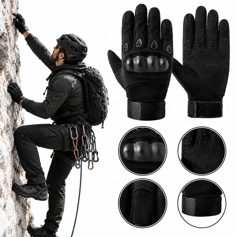 Taktische Handschuhe XL Militärhandschuhe Knöchelschutz Outdoor Schwarz