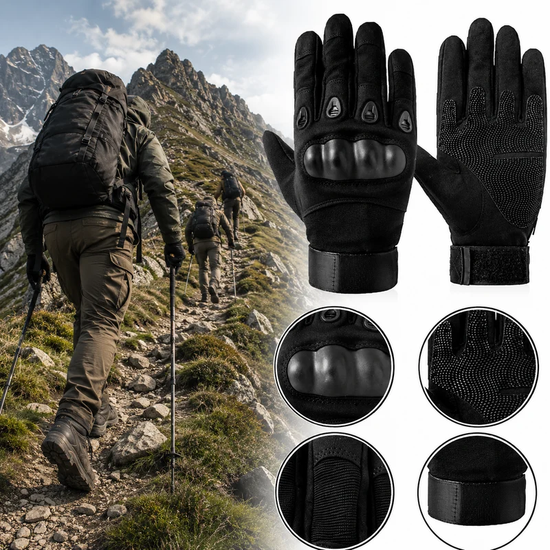 Taktische Handschuhe XL Militärhandschuhe Knöchelschutz Outdoor Schwarz