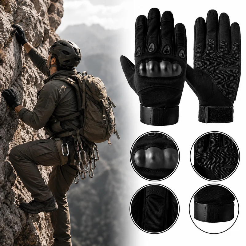 Taktische Handschuhe XL Militärhandschuhe Knöchelschutz Outdoor Schwarz