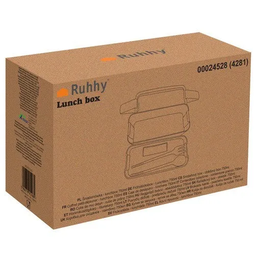 Lunchbox 750ml mit Besteck Brotdose Bento Box 2 Fächer Weizenstroh Beige