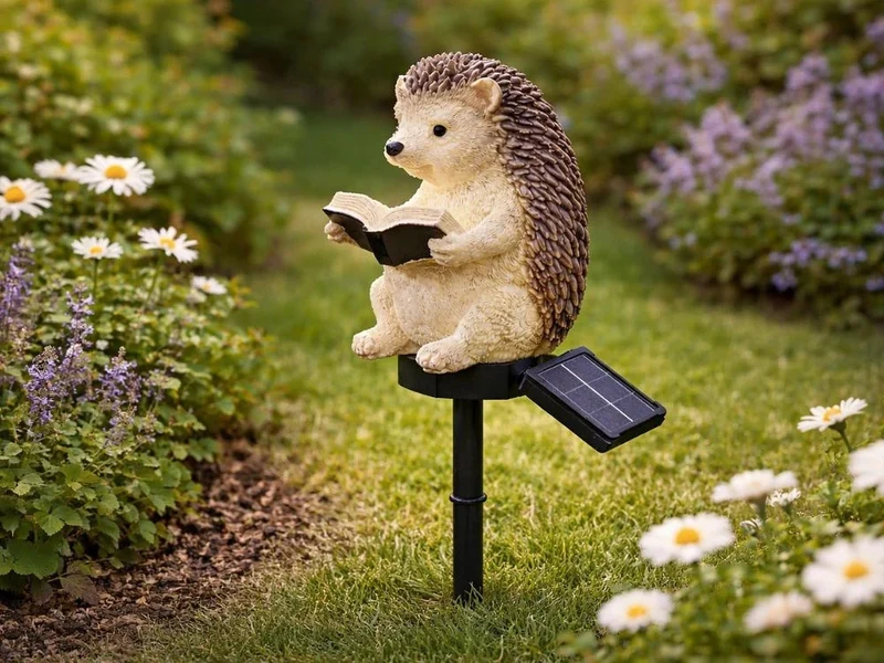 Solar Igel Gartenleuchte LED Solarleuchte Dämmerungssensor Warmweiß Deko