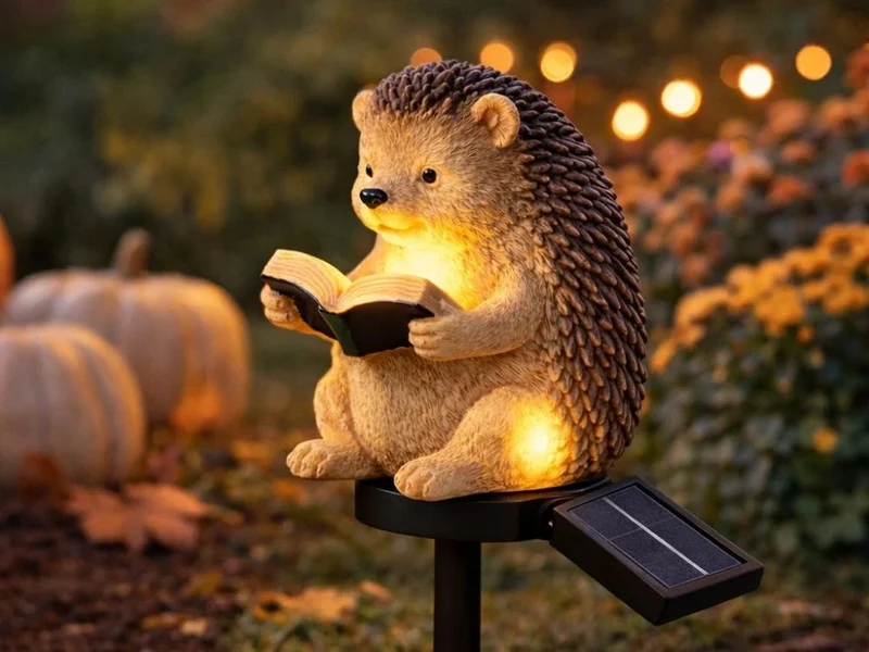 Solar Igel Gartenleuchte LED Solarleuchte Dämmerungssensor Warmweiß Deko
