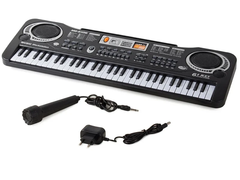 Kinder Keyboard 61 Tasten Mikrofon Elektronisches Klavier Lernkeyboard