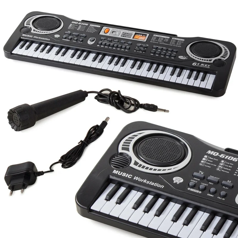 Kinder Keyboard 61 Tasten Mikrofon Elektronisches Klavier Lernkeyboard