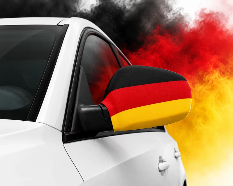 Deutschland Spiegelfahne 2er Set Auto Spiegel Flagge WM EM Fanartikel