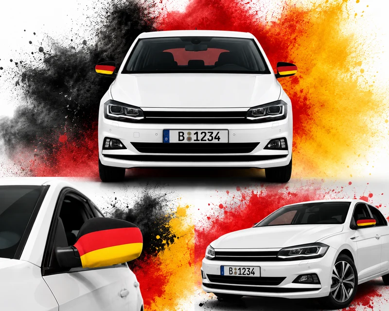 Deutschland Spiegelfahne 2er Set Auto Spiegel Flagge WM EM Fanartikel