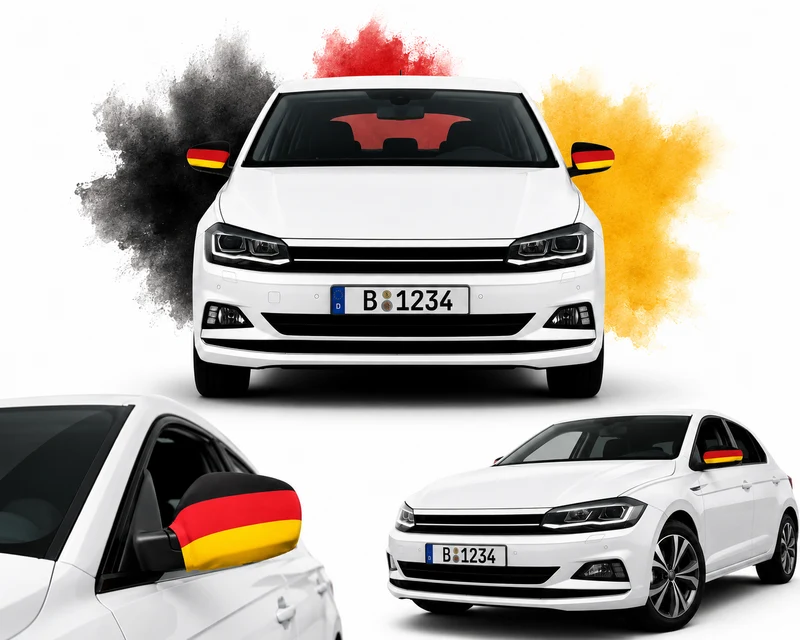 Deutschland Spiegelfahne 2er Set Auto Spiegel Flagge WM EM Fanartikel