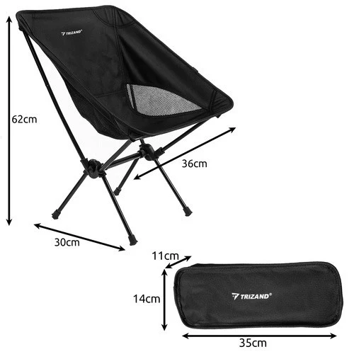 Klappbarer Campingstuhl bis 120 kg – leichter Angelstuhl & Strandstuhl mit Tragetasche für Outdoor