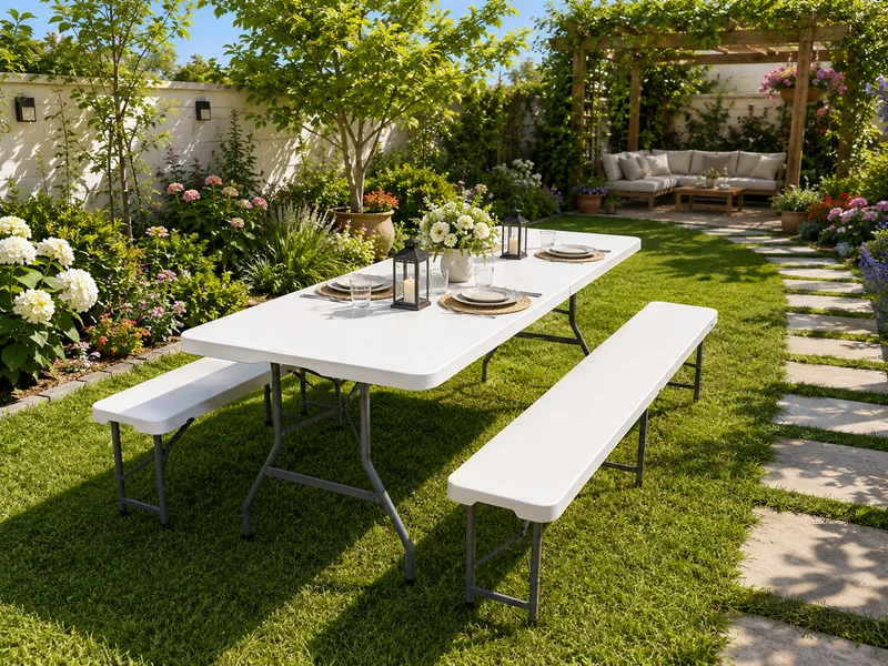 Bierzeltgarnitur 180cm Klapptisch 2 Bänke Festzeltgarnitur Garten Set