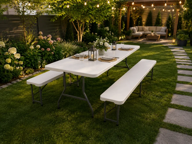 Bierzeltgarnitur 180cm Klapptisch 2 Bänke Festzeltgarnitur Garten Set