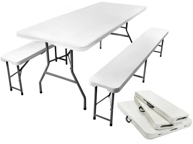Bierzeltgarnitur 180cm Klapptisch 2 Bänke Festzeltgarnitur Garten Set