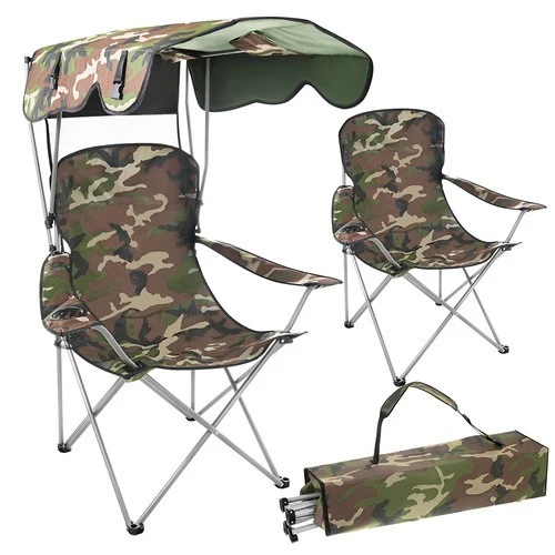Angelstuhl Klappstuhl Tarnstuhl mit Dach Moskitonetz Campingstuhl 100kg