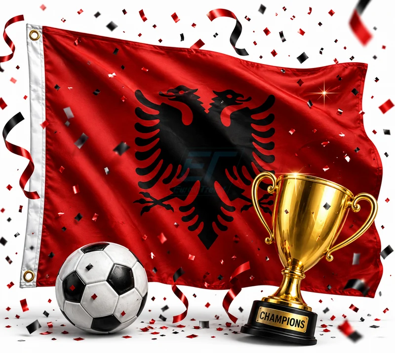 Albanien Fahne 150x90 cm mit Metallösen – Albanische Flagge-Flamuri shqiptar 150x90 cm