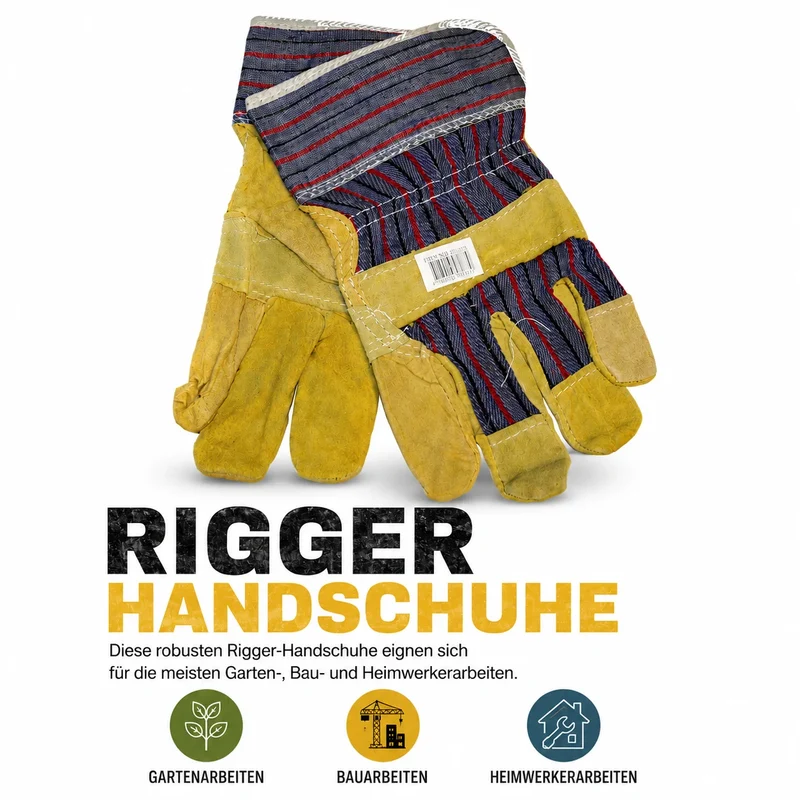 Arbeitshandschuhe Schweinsleder Rigger Handschuhe Garten Bau Universal