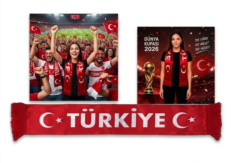 Türkei Fanschal Türkische Flagge Fußball Fanartikel Rot Weiß - Schal