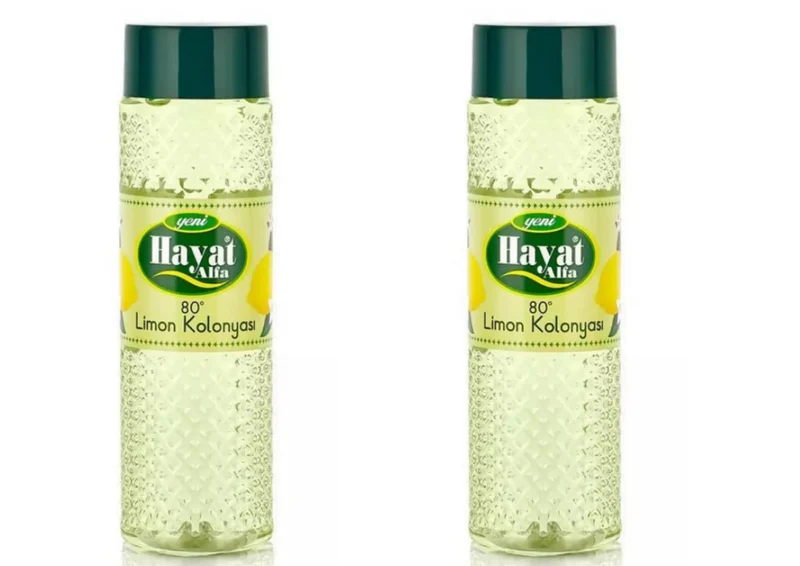 80% Alkohol 2x 400ml Hayat Alfa Kölnisch Wasser Eau de Cologne Limon Kolonyat