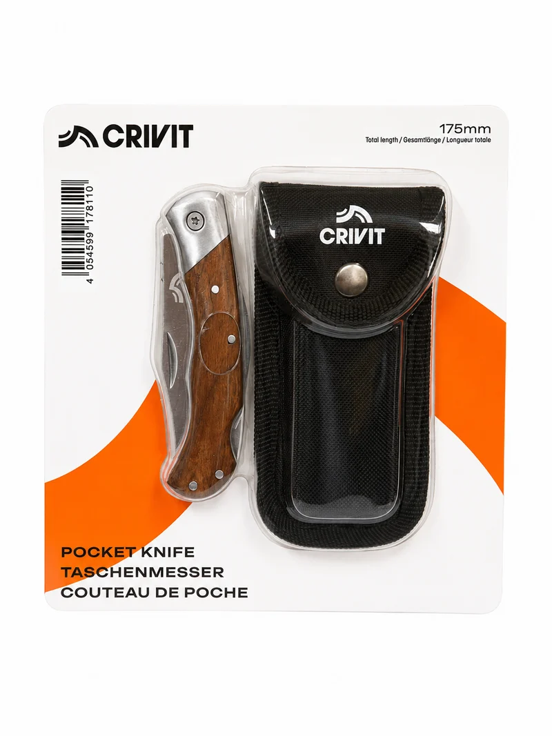 CRIVIT Taschenmesser mit Gürteltasche Klappmesser Edelstahl Modell Auswahl