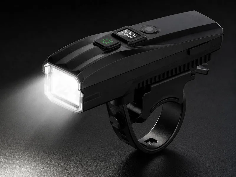 LED Fahrradlampe USB-C Akku Frontlicht mit Lichtsensor – 5 Lichtmodi, Akkustandsanzeige und Fahrradbeleuchtung für Alltag & Nachtfahrten