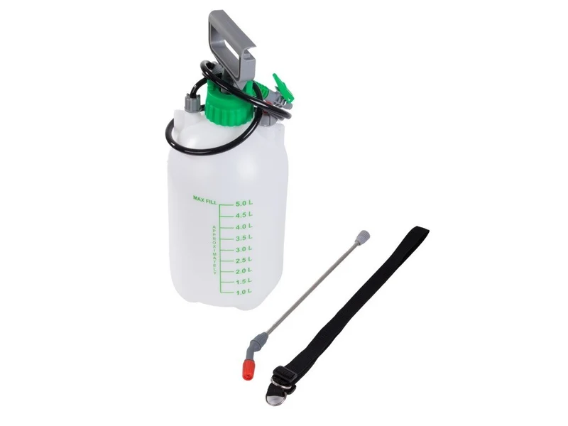 Drucksprüher 5 Liter mit Schultergurt – Gartenspritze Handsprüher mit Lanze und verstellbarer Düse für Garten, Pflanzenpflege und Reinigung
