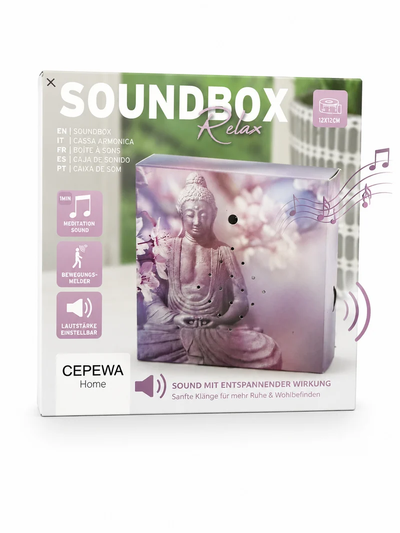 Meditations Soundbox Bewegungsmelder Entspannungsbox Naturgeräusche 12cm