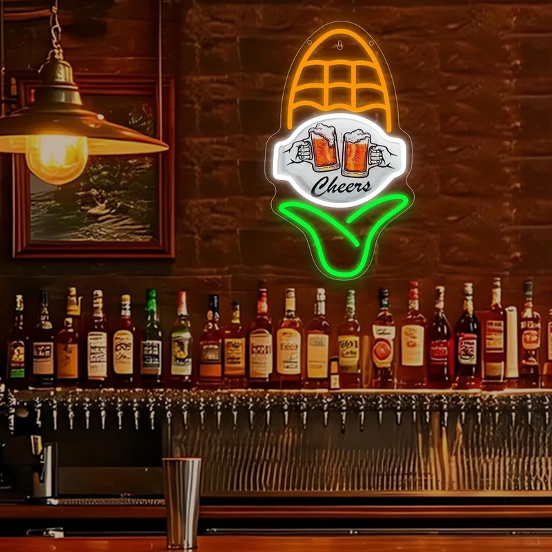 Cheers Neon Schild LED Bier Leuchtreklame Bar Wand Deko USB