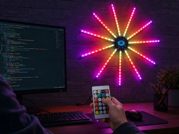 RGB IC LED Feuerwerk Lichterkette Bluetooth Musik Traumfarben USB Licht
