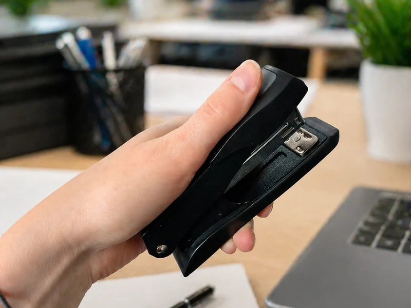 Ergonomischer Metall Bürohefter Schwarz Für Bis Zu 25 Blatt Stabiler Tacker Für Büro Schule und Zuhause
