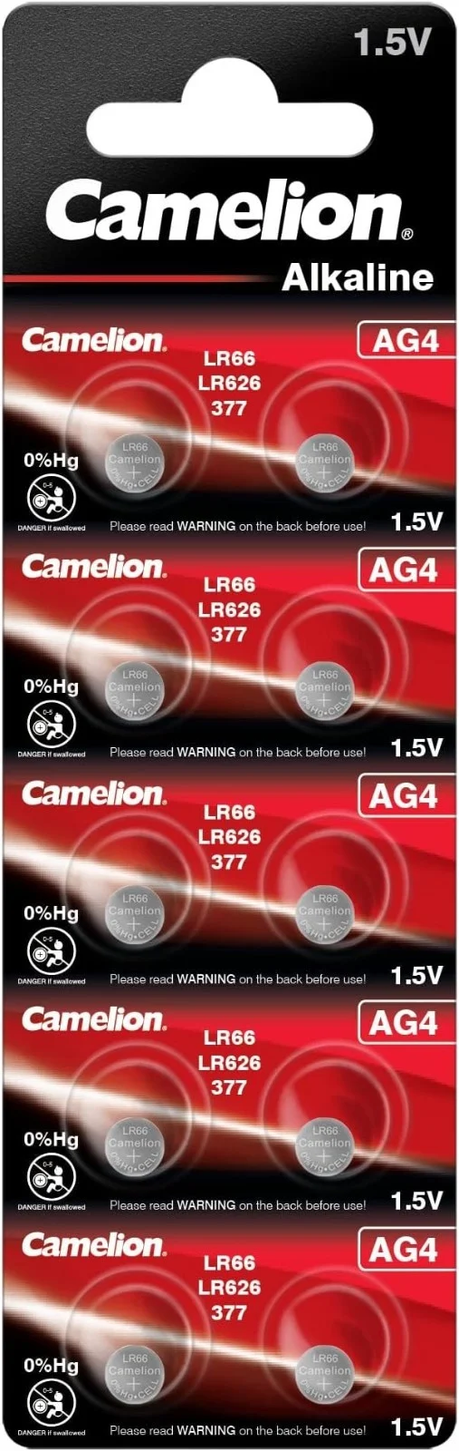 Camelion AG0 - AG12 / LR43 Knopfzellen Batterien 10er Set 1,5V Alkaline – Für Uhren, Taschenrechner und Elektronik