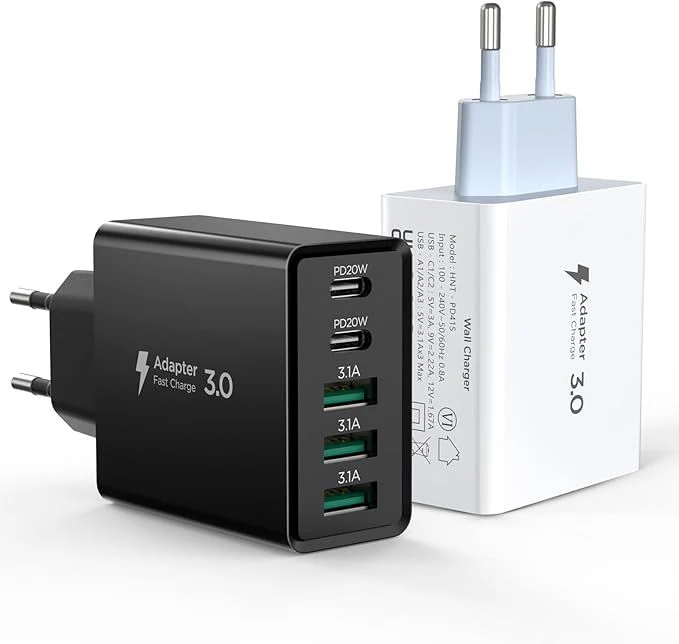 50W 5-Port USB Ladegerät Schnellladegerät USB-C USB-A Netzteil Universal Adapter