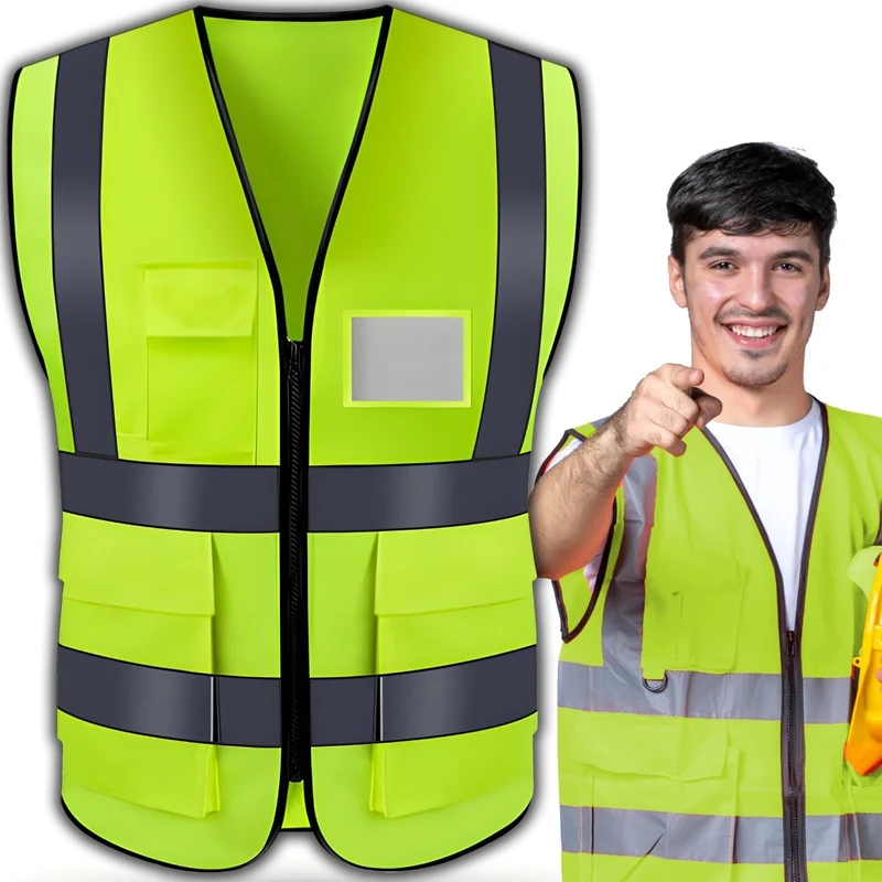 Reflektierende Warnweste Unisex – Sicherheitsweste für Auto, Fahrrad & Arbeit