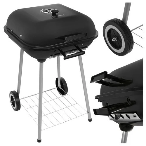 Holzkohlegrill mit Deckel fahrbar Grillwagen Garten Grill