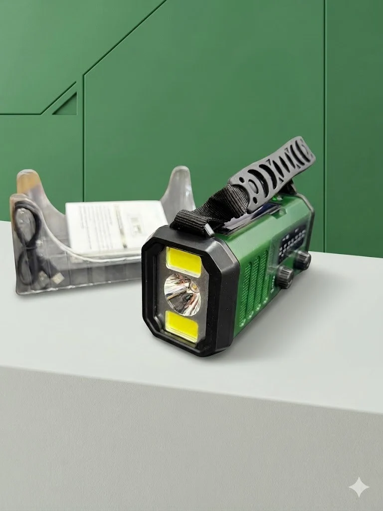 Notfallradio Solar 10000mAh FM AM NOAA Kurbel Radio Powerbank