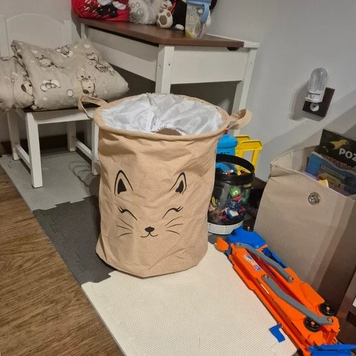 Spielzeugkorb XL 42L faltbar Wäschekorb Organizer mit Kordel