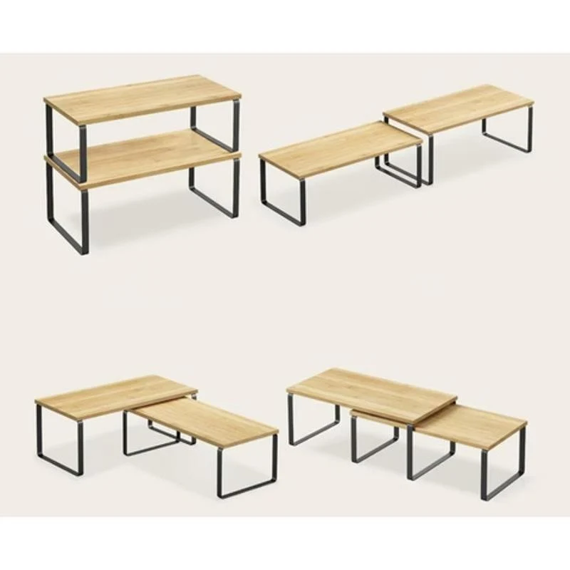 Bambus Gewürzregal 2er Set Küchenregal Organizer Standregal Küche