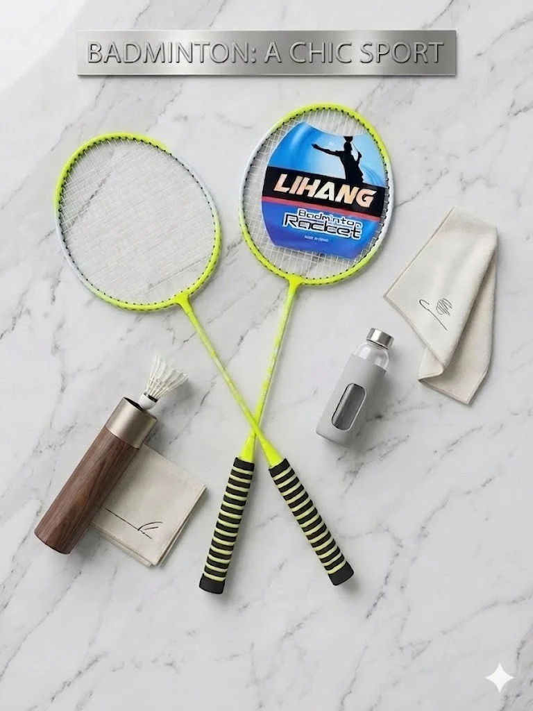 Badmintonschläger Set leicht stabil grün für Freizeit Training Sport