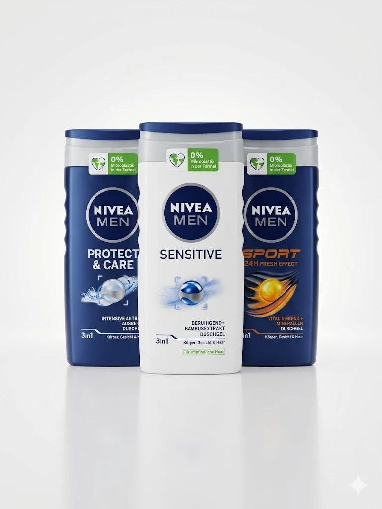 NIVEA MEN Duschgel Original Care 250ml 3in1 Körper Gesicht Haare